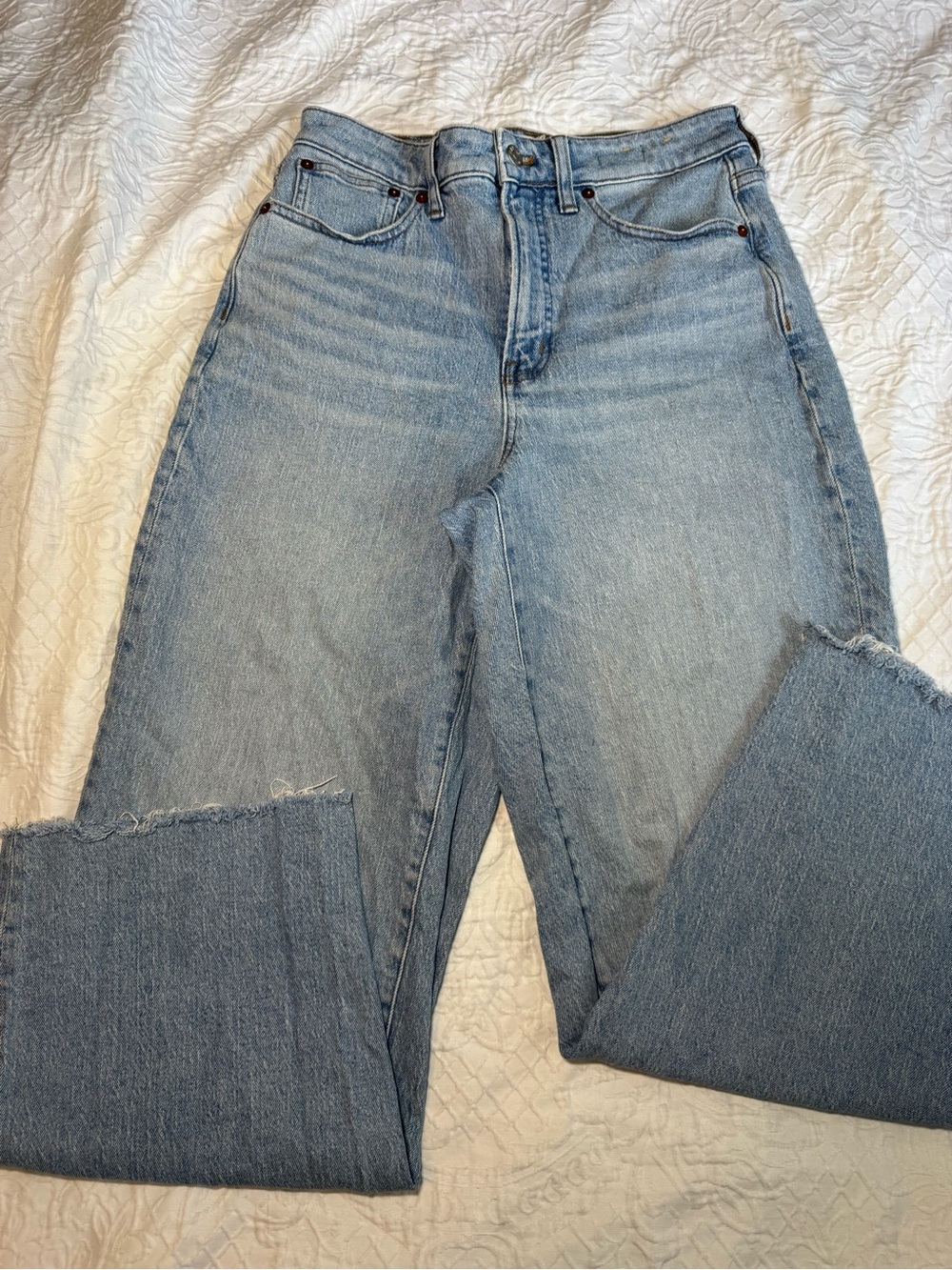Madewell Curvy Perfect Vintage Jeans 28 Wide Leg Crop High Rise Light Wash
